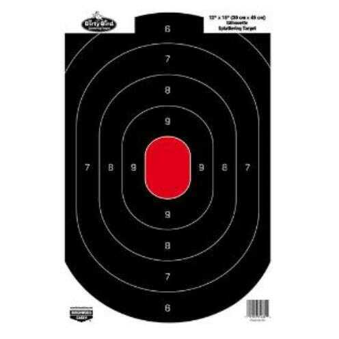 Birchwood Casey 35601 Dirty Bird Hanging Tagboard 12" x 18" Silhouette Black/Red 100